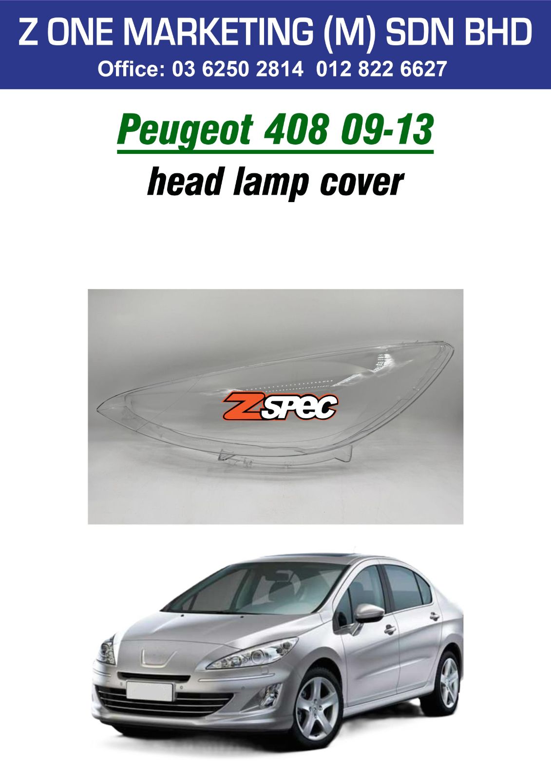 peugeot 408 head lamp cover