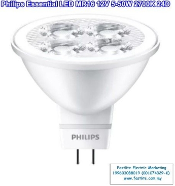 Philips Essential LED 5-50W 2700K MR16 24D