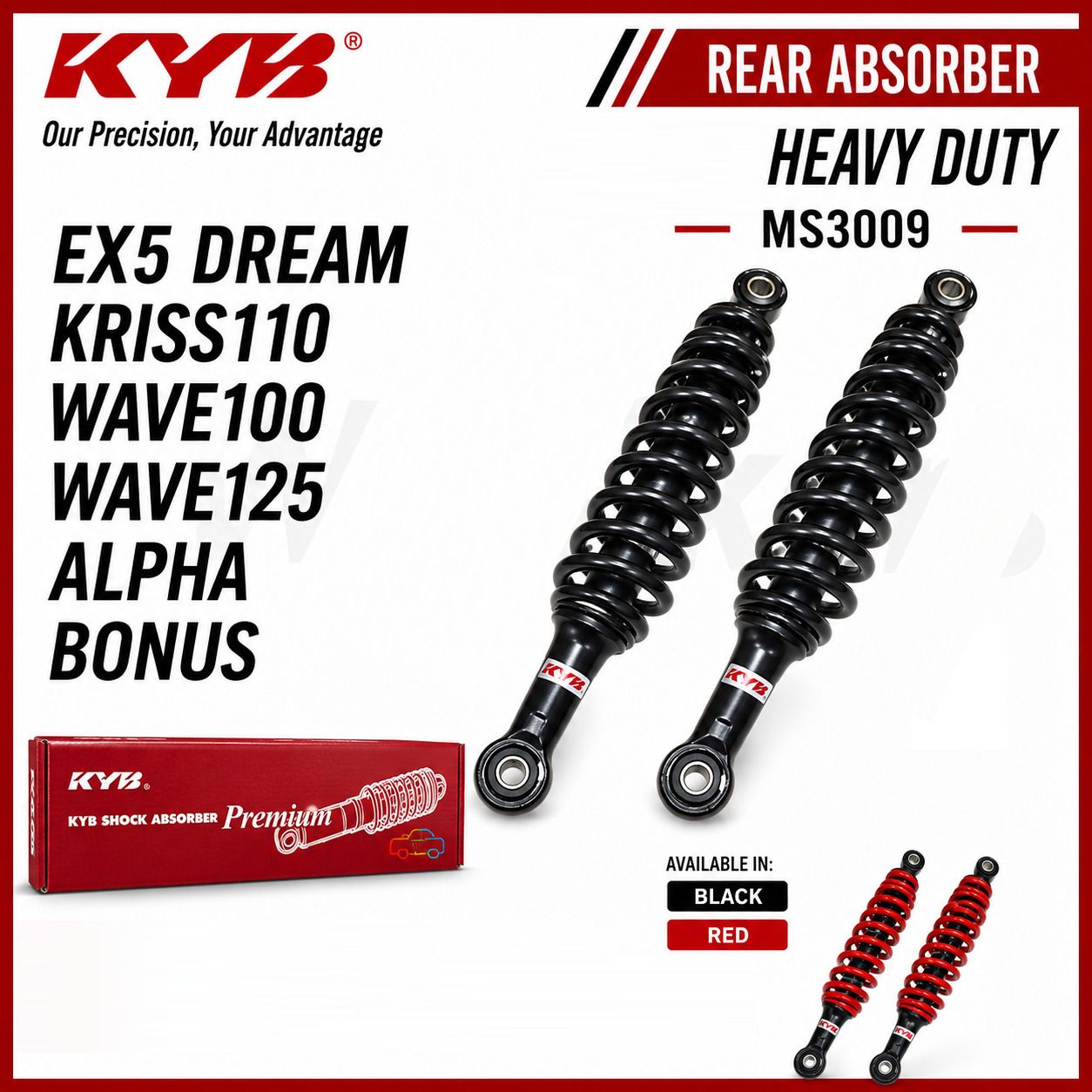 KAYABA FAME / EX5 REAR SHOCK ABSORBER SUSPENSION MS3009B/R