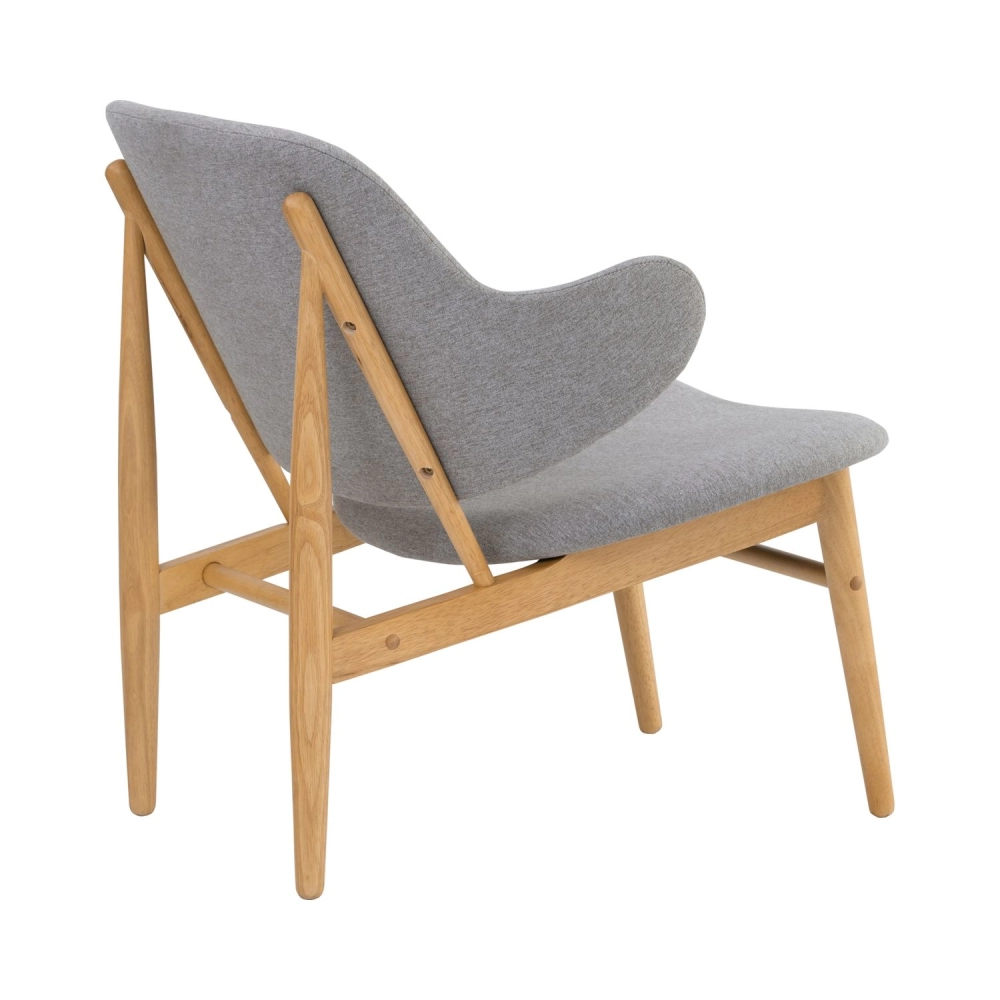 Kofod Lounge Chair (Natural Frame, Light Grey Fabric)