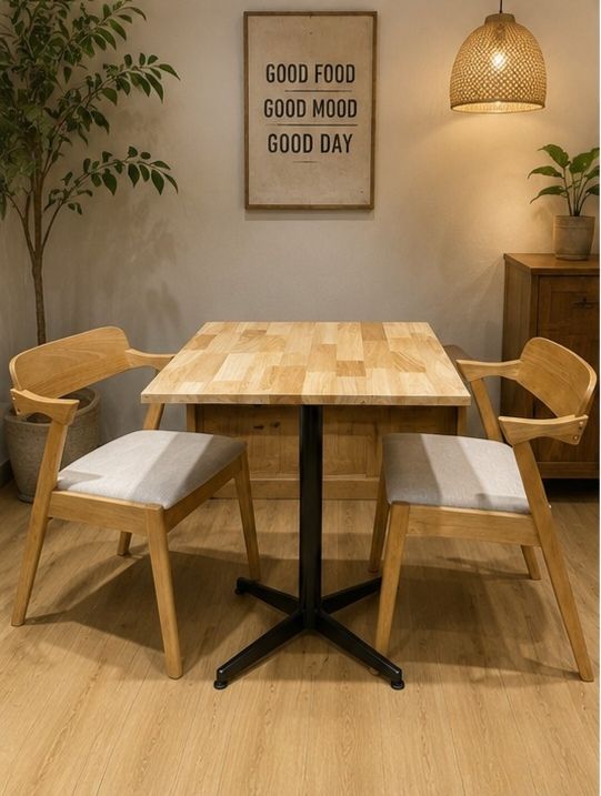Solid Wood Table Set (Natural)