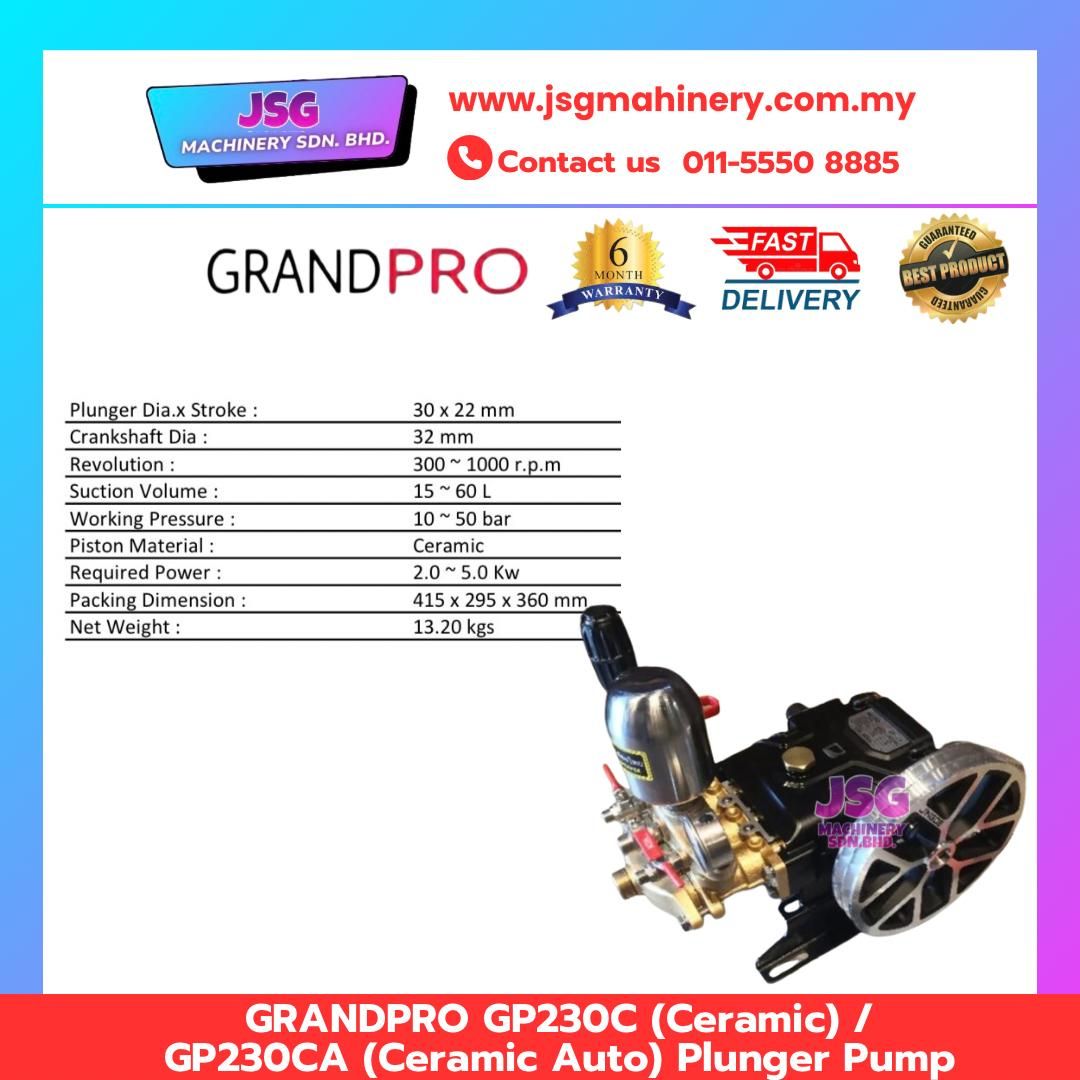 GRANDPRO GP230C (CERAMIC) / GP230CA (CERAMIC AUTO) PLUNGER PUMP