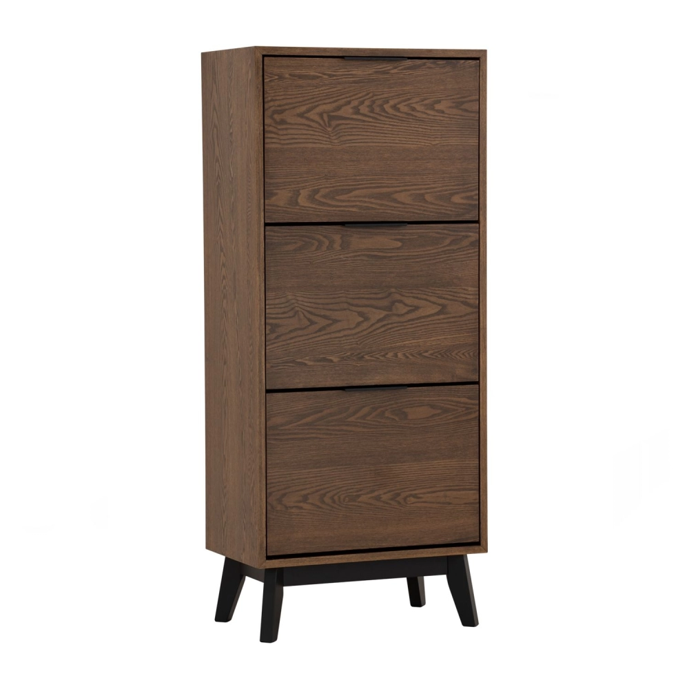 Malton 3 Door Shoe Cabinet (Brown)