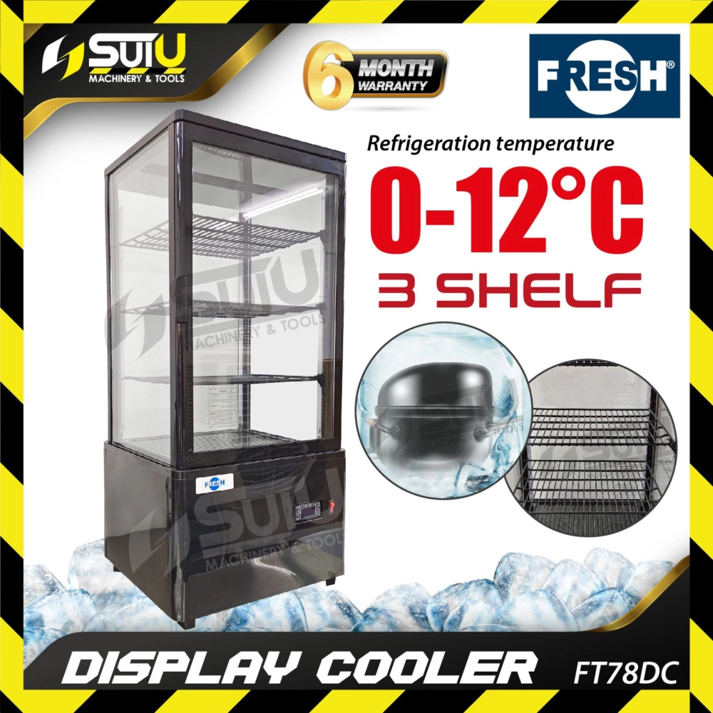 FRESH FT78DC 3 Shelf Display Cooler / Showcase / Display Chiller 0.2kW 0-12°C    