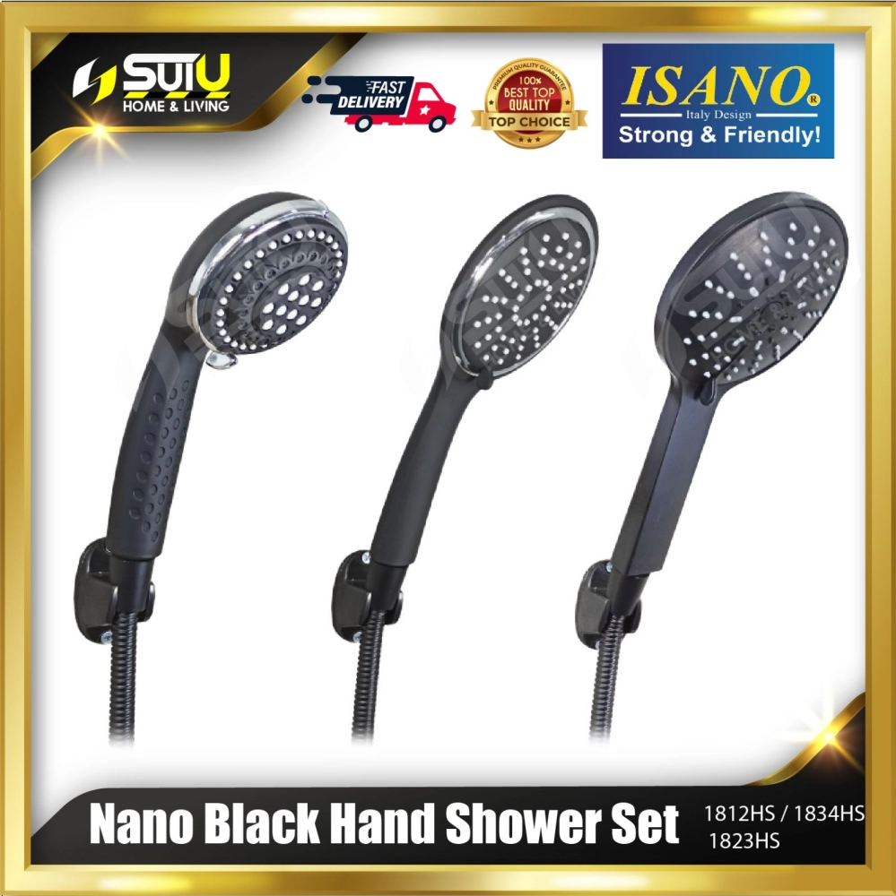 ISANO 1812HS 1834HS 1823HS Nano Black Hand Shower Set