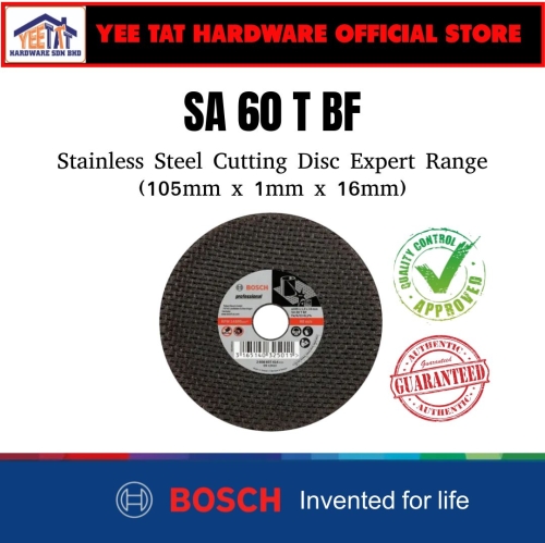 [ BOSCH ] INOX CUTTING DISC 105MM X 1MM X16MM For Stainless Steel (2608607414) - YEE TAT HARDWARE SDN BHD