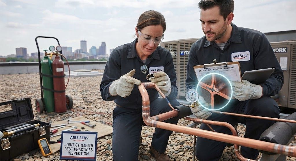 refrigeration system copper brazing joint strength