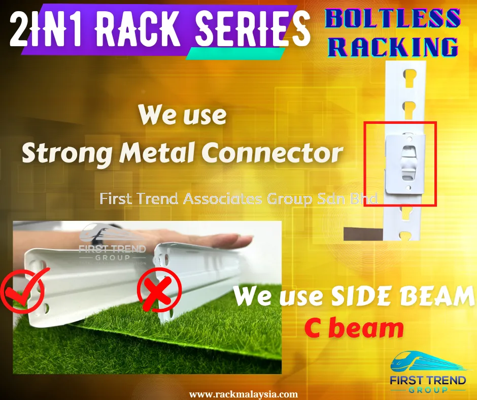 Light Duty Boltless Rack Rak Besi Store Multipurpose Rack Home Rak Serbaguna 2IN1 - 4 levels