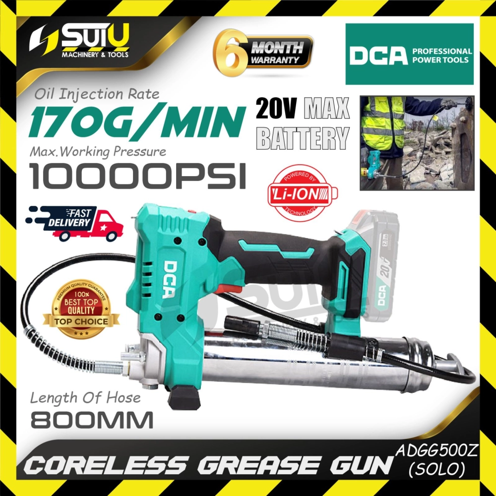 DCA ADGG500 / ADGG500Z 20V Cordless Grease Gun / Pistol Grease 10000PSI (SOLO - NO BATTERY & CHARGER)