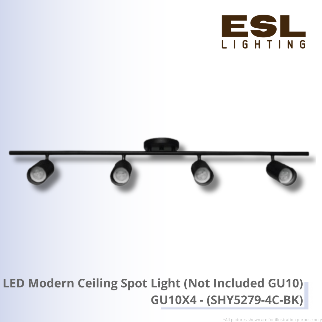 LED Modern Ceiling Spot Light (Not Included GU10) GU10X4 - SHY5279-4C-BK