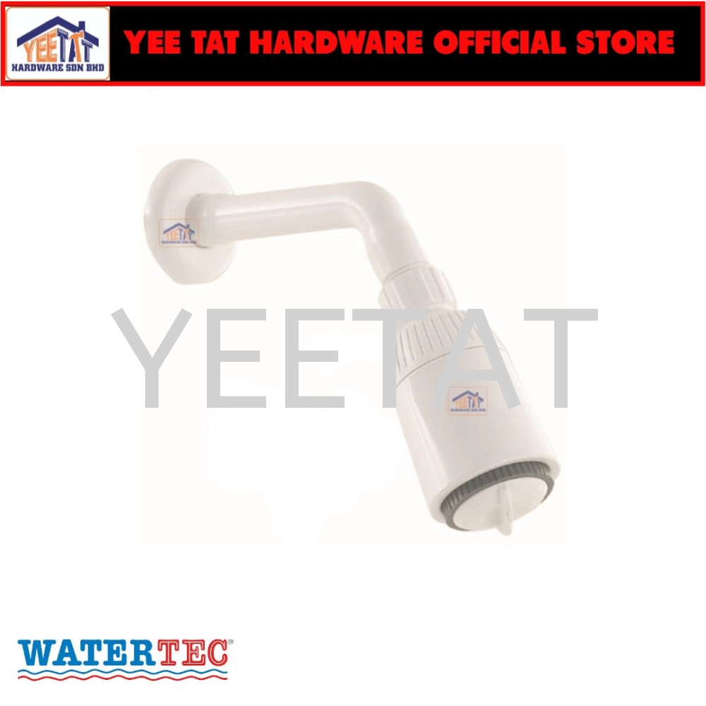 [ WATERTEC ] PVC Shower Arm + Rose 102 (FSR-AR0129-1WPWHT)