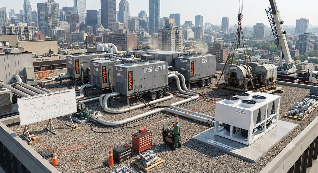Temporary cooling during chiller replacement