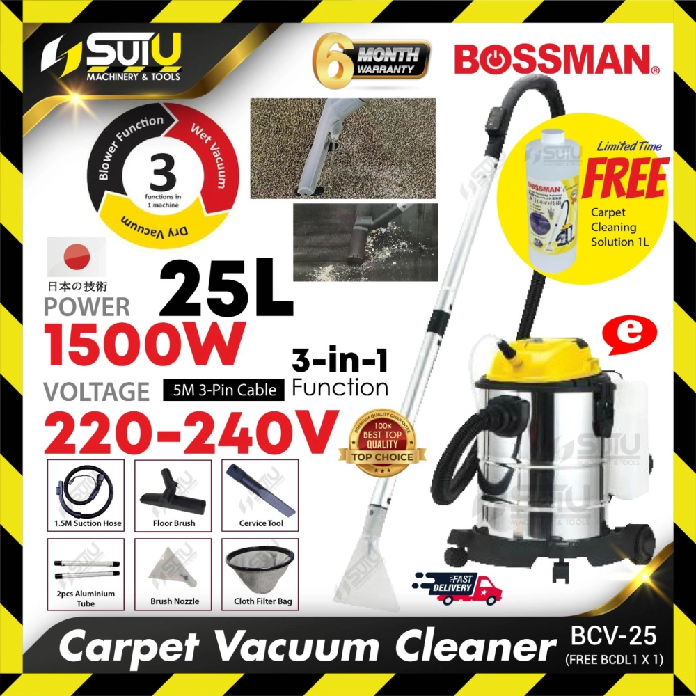 [NEW] BOSSMAN BCV-25 / BCV25 25L 3IN1 Carpet Vacuum Cleaner / Vakum 1500W