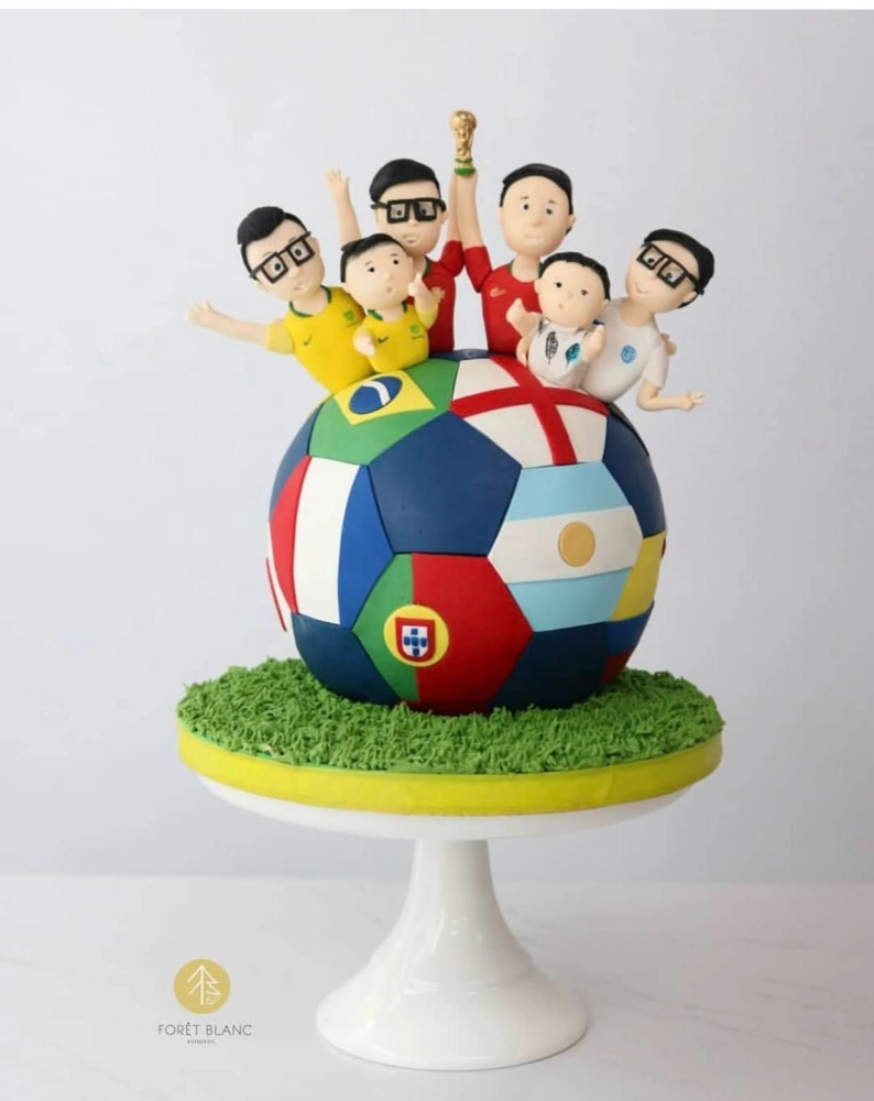 Family Soccer Football Cake
