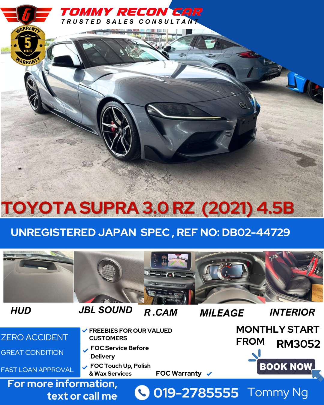 2021 TOYOTA SUPRA 3.0 RZ