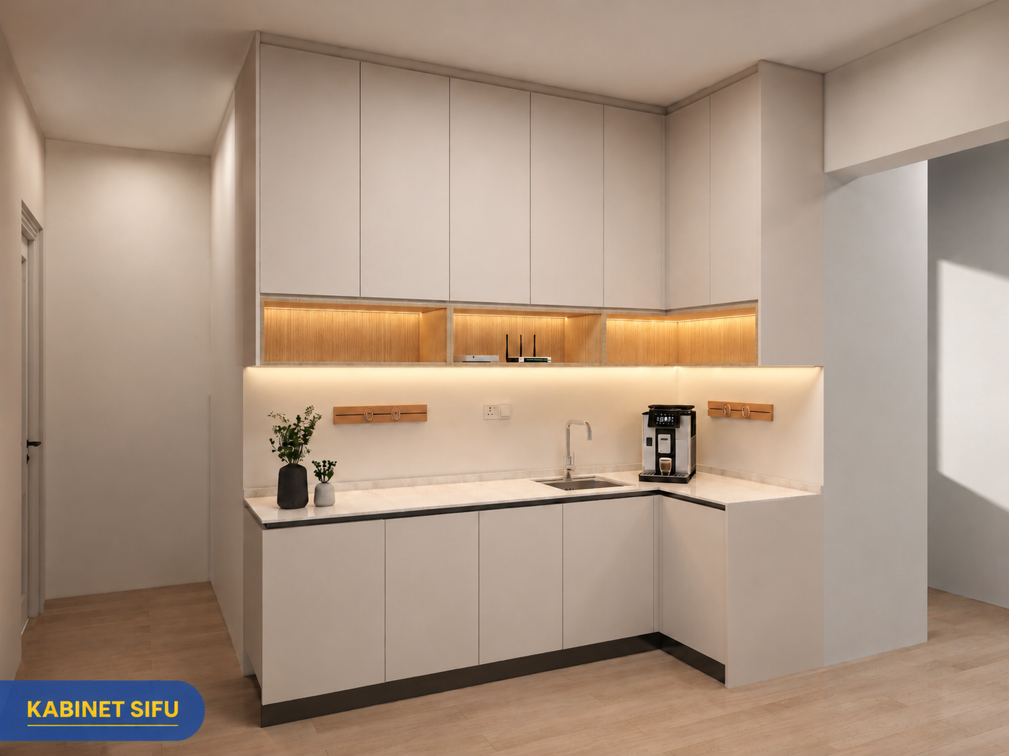 Kitchen Cabinet & Shoe Cabinet with Built-In Sink — Pavillion Resort, Teluk Kumbar, Penang