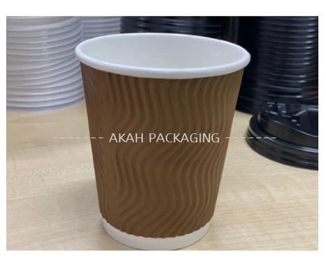 8oz WAVE BrownRipple Paper Hot Cup