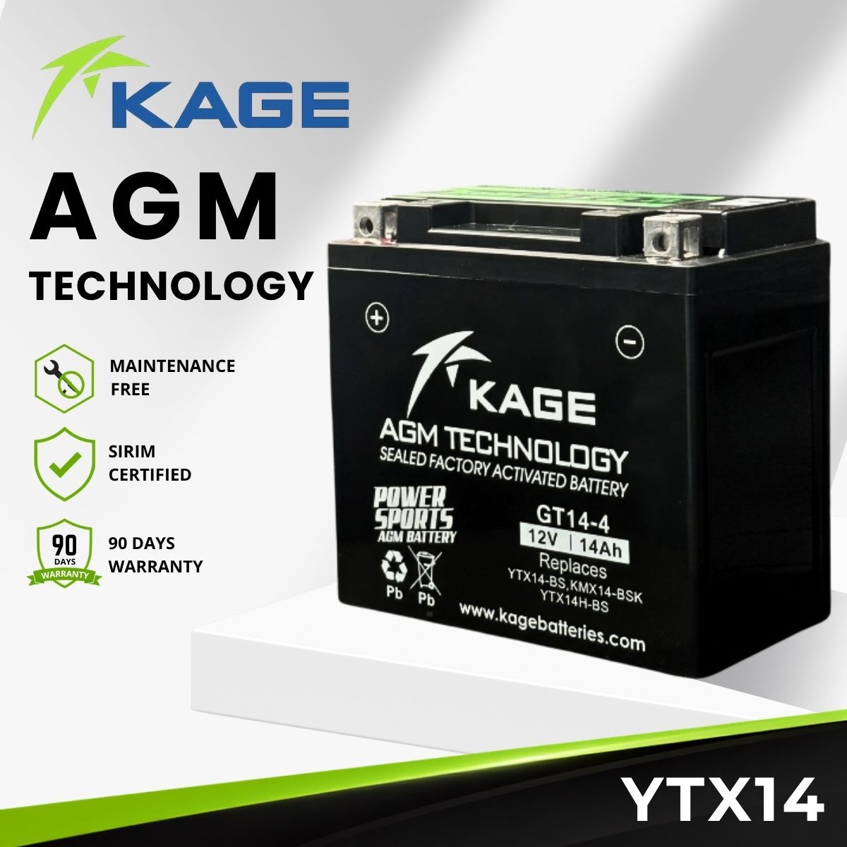 YTX14-BS AGM