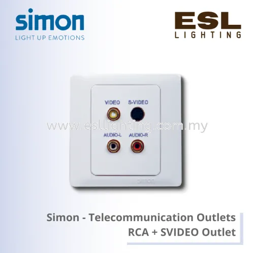 SIMON 50 SERIES Telecommunication Outlets RCA + SVIDEO Outlet - 55493M