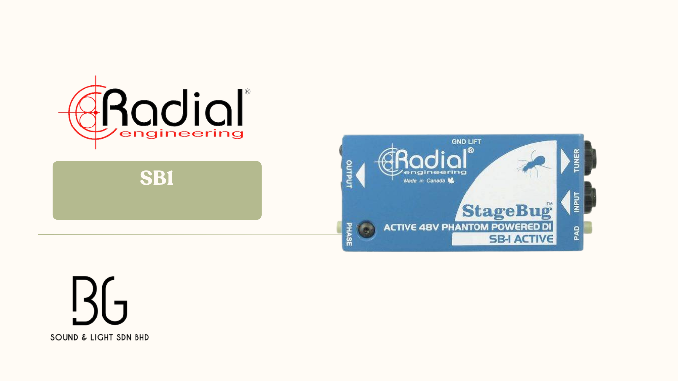 Radial Engineering StageBug SB-1 Kotak DI Aktif Kompak untuk Sistem Bunyi PA, Persembahan Pentas & Rakaman Studio