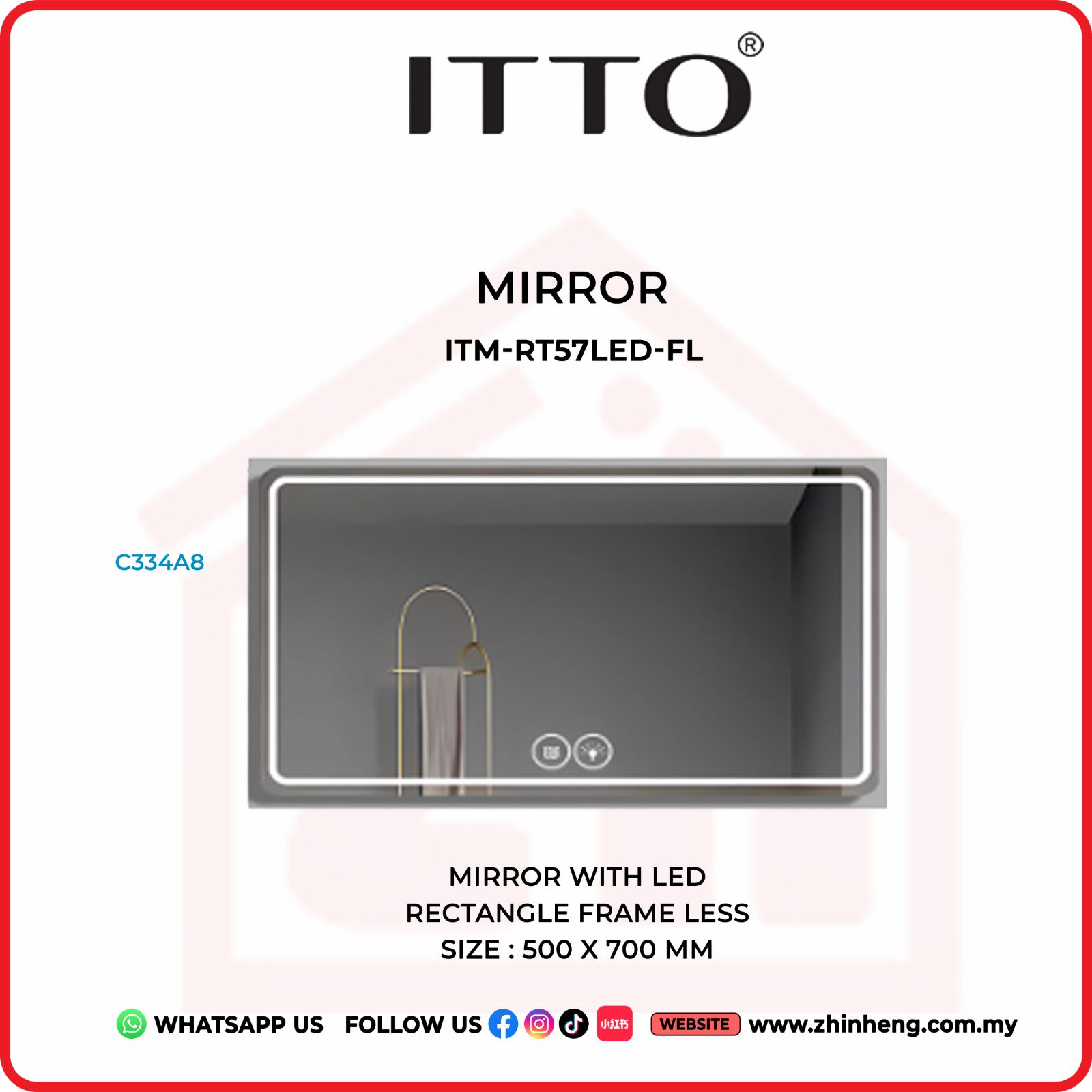 ITTO MIRROR WITH LED ITM-RT57LED-FL