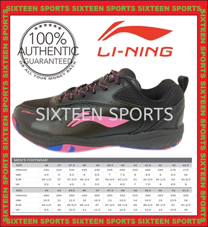 Li-Ning Ultra Power Badminton Shoes - Black / Sangria Sunset - AYTT045-17