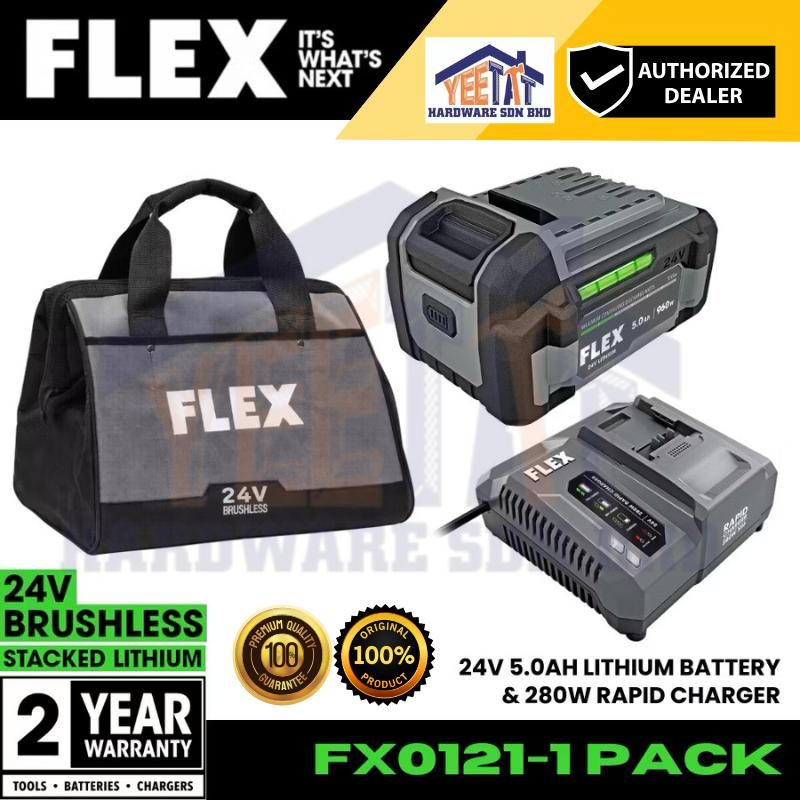 FLEX 24V 5.0AH Lithium Battery / FLEX 24V Battery / Compatible to All FLEX 24V Powertools / FX0121-1