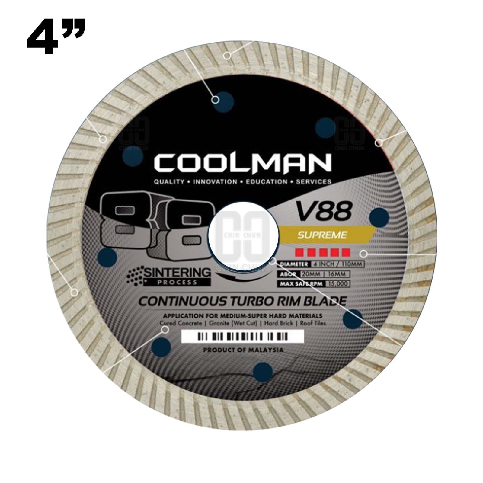 COOLMAN V88 SUPREME TURBO RIM DRY BLADE 4"