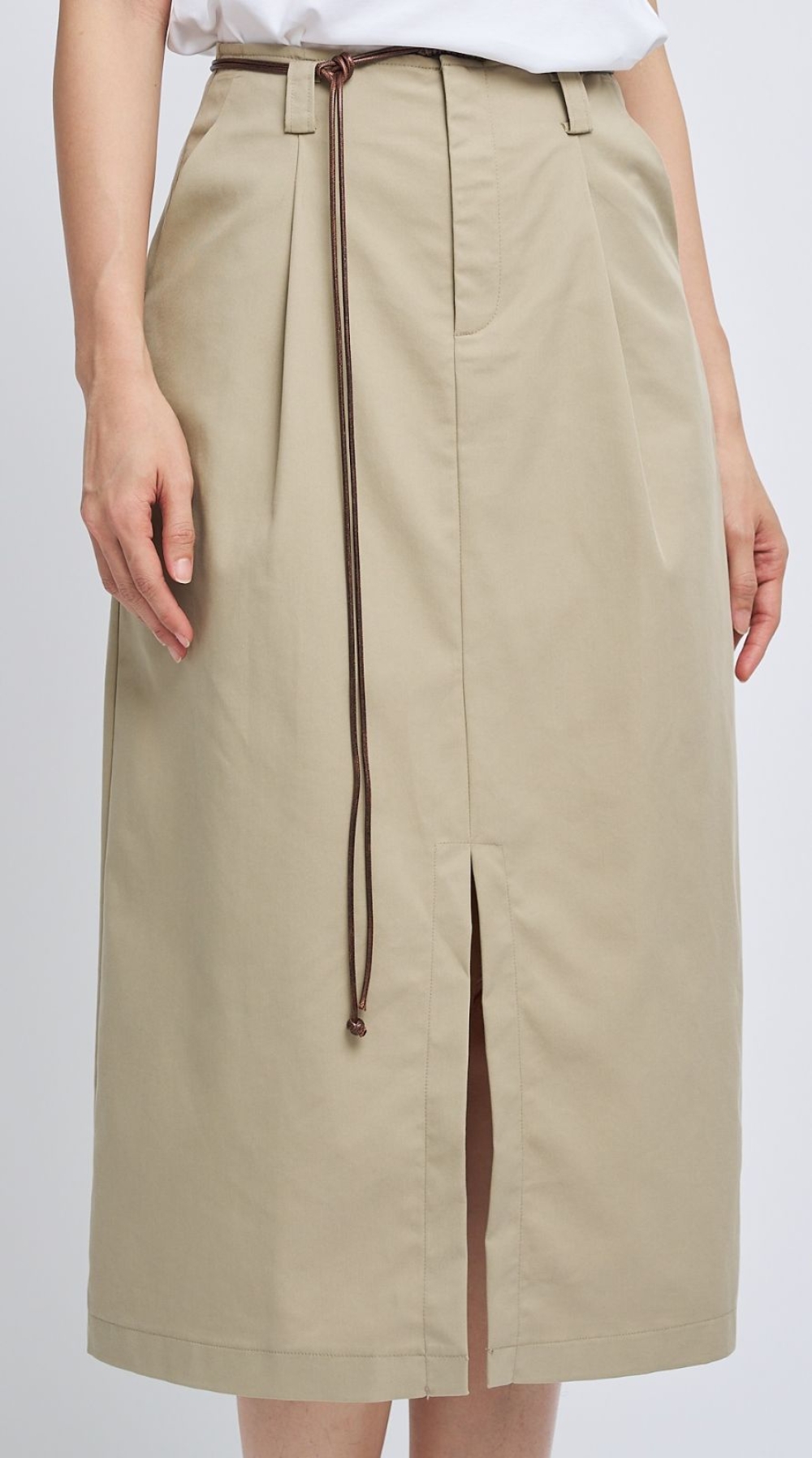 The Washed Cotton Utility Midi Skirt