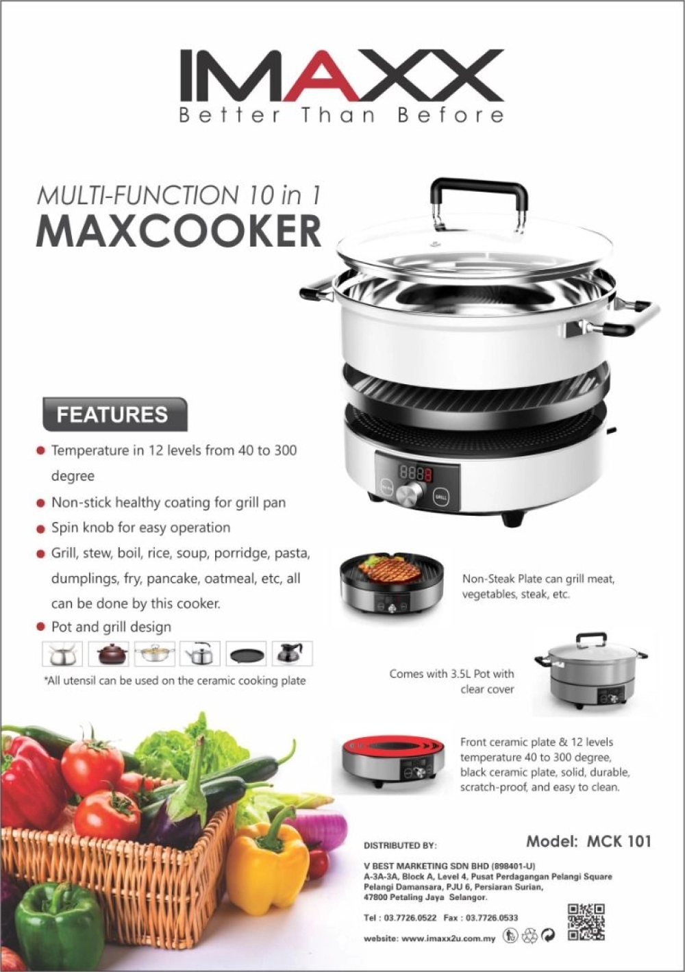 IMAXX Multifunctional 10 in 1 Maxcooker MCK-101