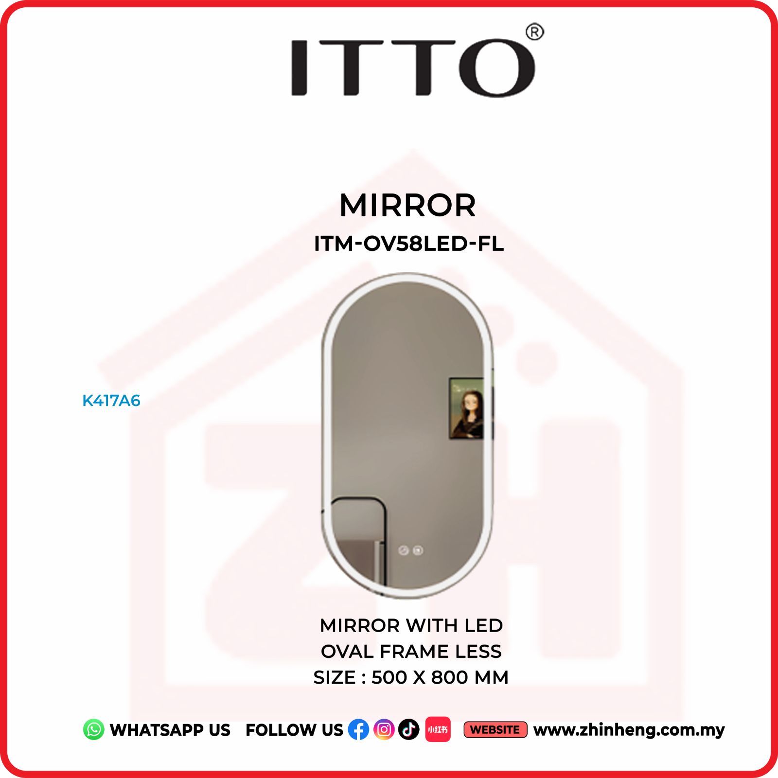 ​​​​​​​ITTO MIRROR WITH LED ITM-OV58LED-FL