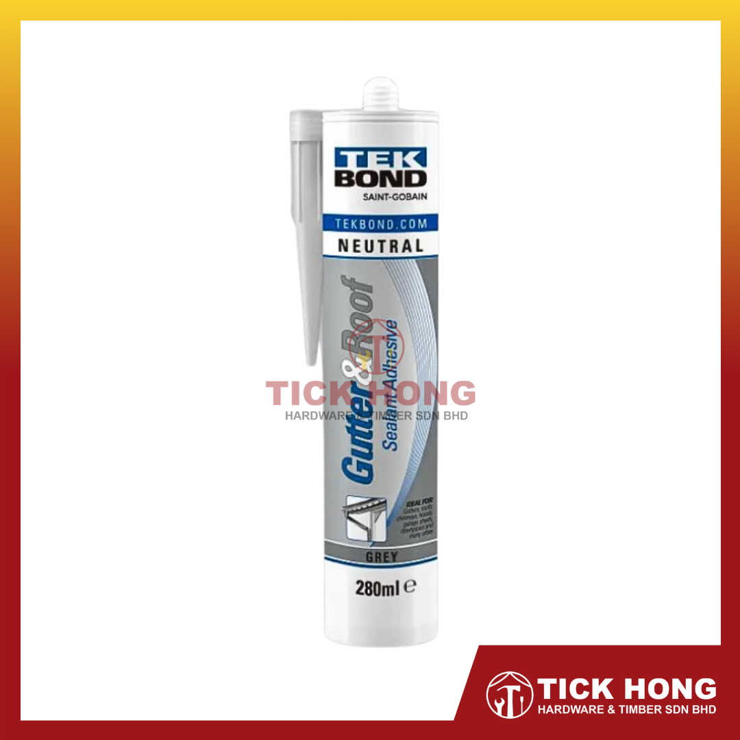 TEKBOND Neutral Gutter and Roof Hybrid Silicone Polymer Sealant (Grey) 280ML