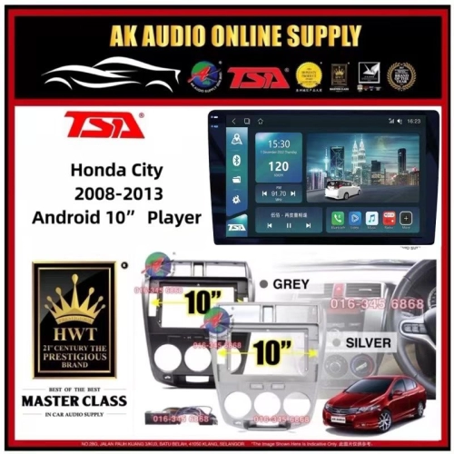 1K Screen 2+32GB 4G 8-CORE🆕 TSA Honda City 2008 - 2013 Android 10'' inch DSP/QLED/CARPLAY Car Player Monitor