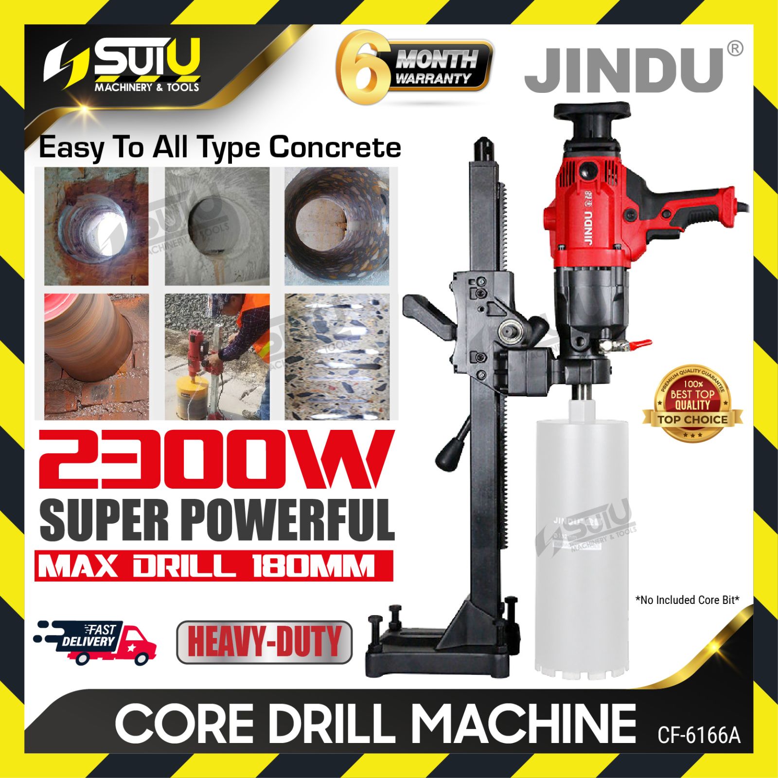 JINDU CF-6166A / CF6166A 7" / 180MM Core Drill Machine / Core Drilling Machine 2300W 1600RPM