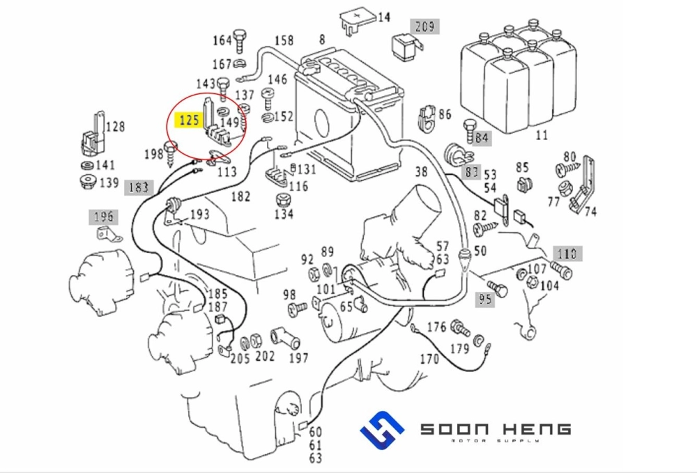 Mercedes-Benz W123, W124, W126 and W201 - Socket Terminal Strip with 3 Poles (Original MB)