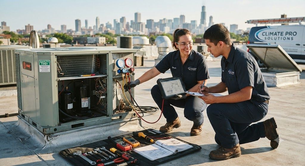 HVAC system servicing skills development