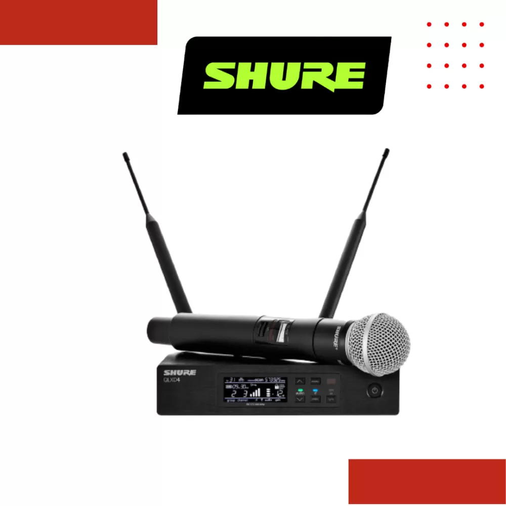 Shure QLXD24/SM58 Digital Wireless Handheld Microphone System, QLXD4 Receiver & QLXD2/SM58 Handheld Transmitter