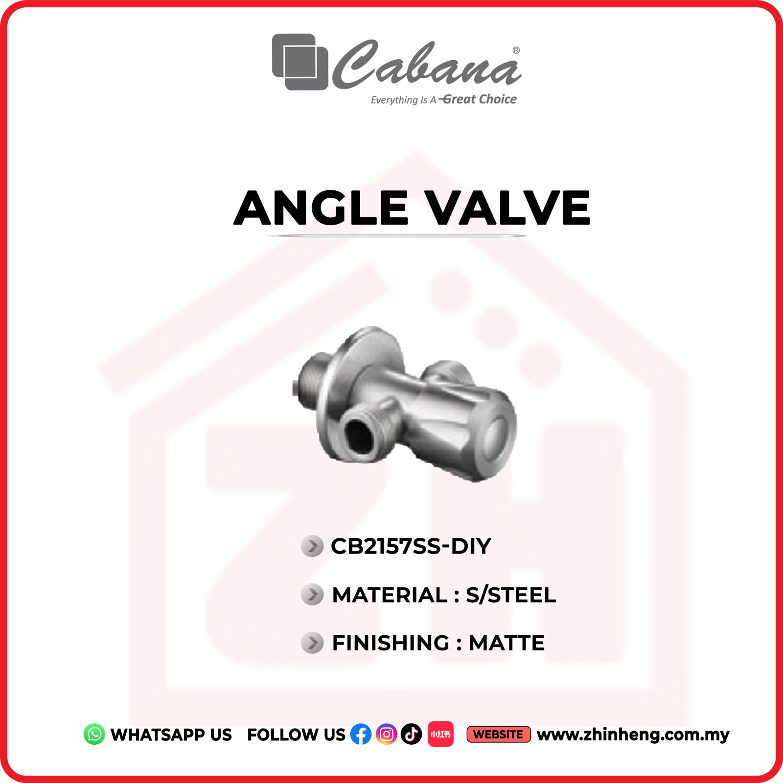 CABANA ANGLE VALVE   CB2157SS-DIY