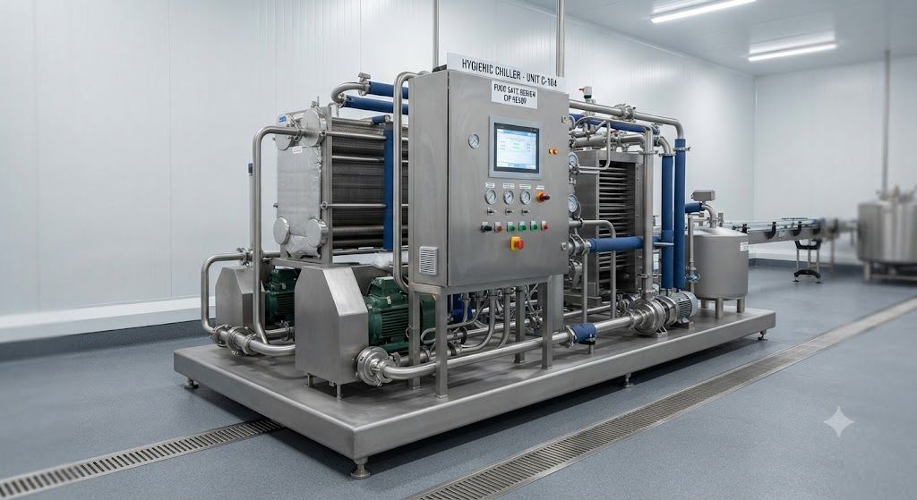 Hygienic custom chiller for food processing