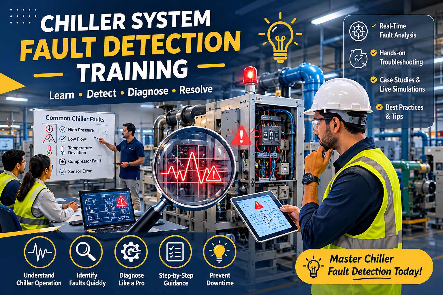 Chiller system fault detection training