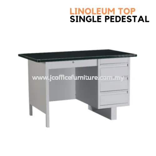 Linoleum Top with Single Pedestal Steel Office Desk (1.2M)