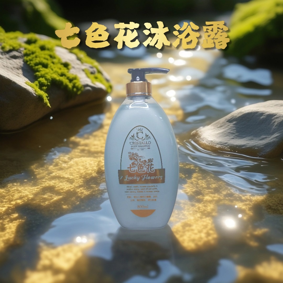 七色花沐浴露 800ml | Cristallo 7 Lucky Flowers Body Shampoo 保湿滋润香氛沐浴露 | 深层清洁滋养肌肤沐浴乳