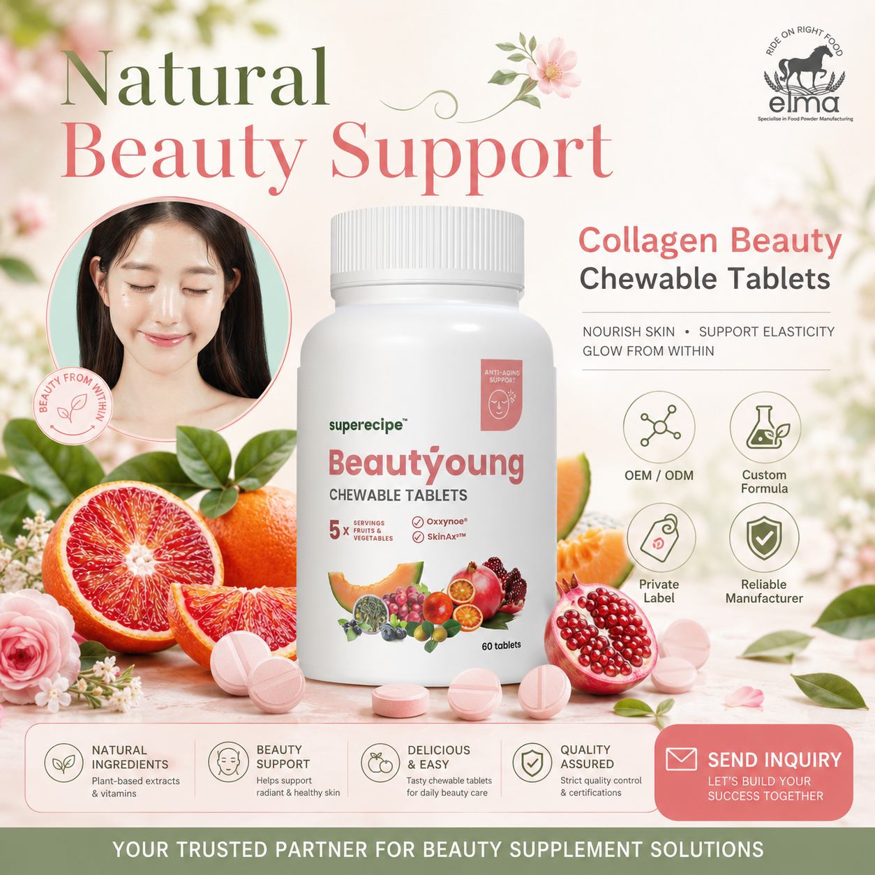 Private Label Collagen Supplement Tablets – GMP HACCP Certified Beauty Factory