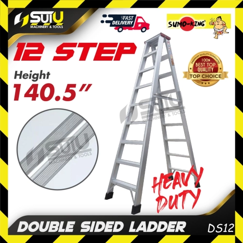 SUMO KING DS12 1240.5" 12 Steps Heavy Duty Double Sided Ladder / Tangga Lipat - Sui U Machinery & Tools (M) Sdn Bhd