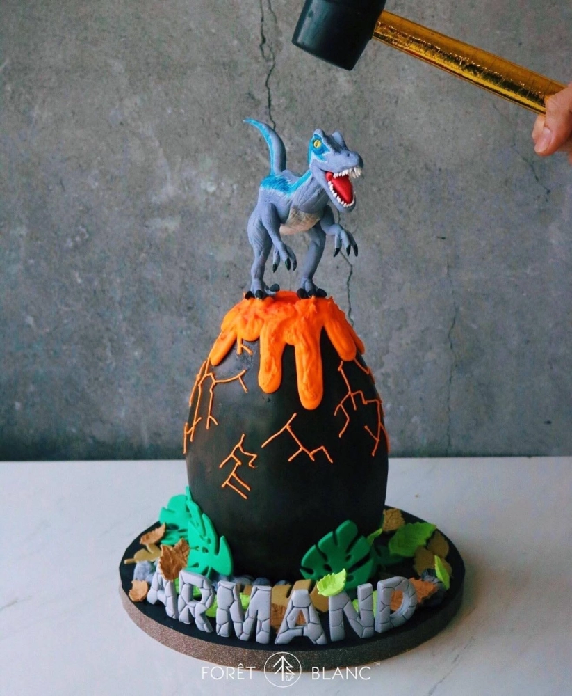 Velociraptor Dinosaur Volcano Chocolate Pinata