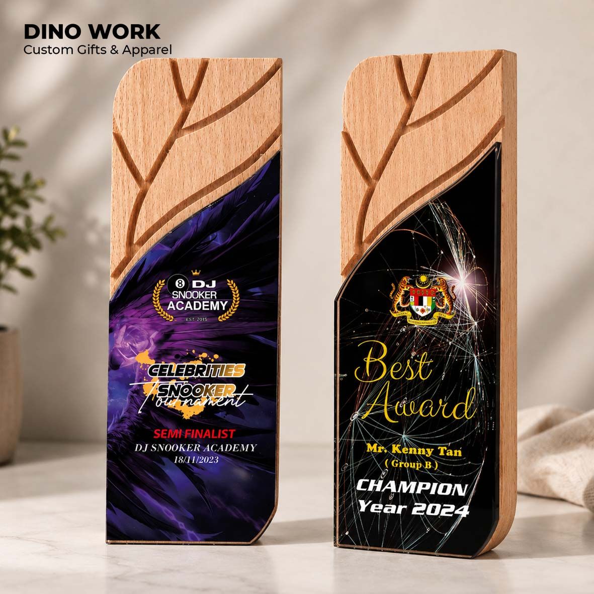 Wooden + Crystal Trophy Award 4370