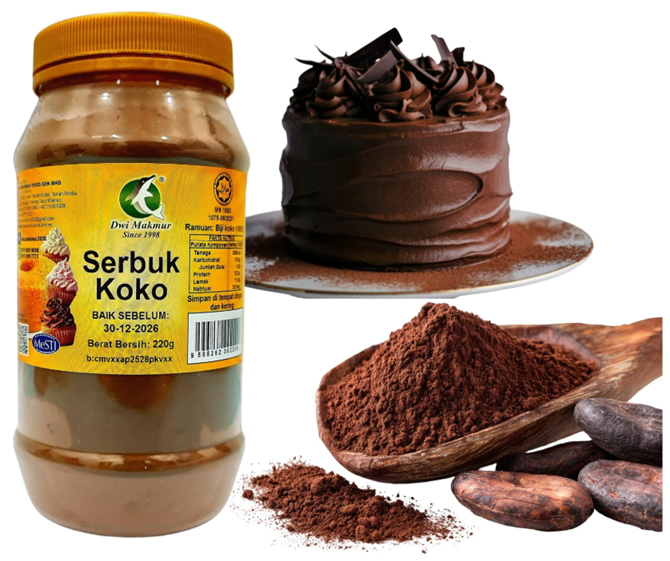 Cocoa Powder A Bottle 220 Grams RM21.90 X 6 Units C.Dwi Makmur