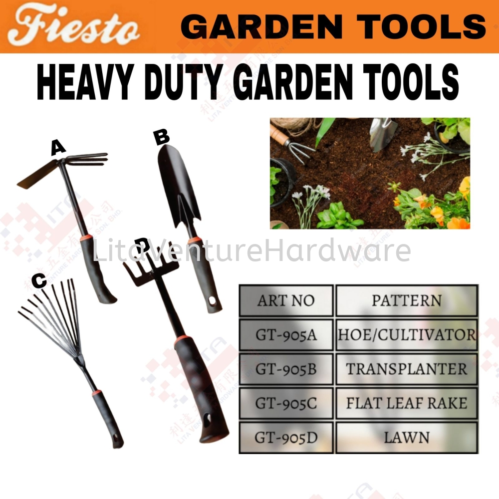 FIESTO BRAND HEAVY DUTY GARDEN TOOLS - GT905A GT905B GT905C GT905D