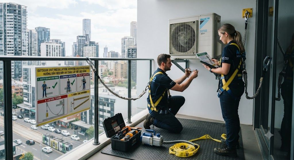 air conditioning outdoor unit safety harness requirements