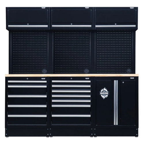 04411 - BUNKER Modular Storage Combo with Hardwood Worktop (14 Piece)